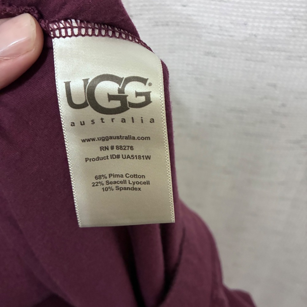 UGG Australia Womens Pima Cotton Leggings Burgundy Plum Comfy Lounge Large - Picture 7 of 8